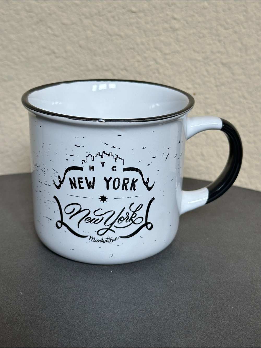 New York City NYC NY Manhattan Jay Joshua Porcelain Cup Mug White Black Perfect